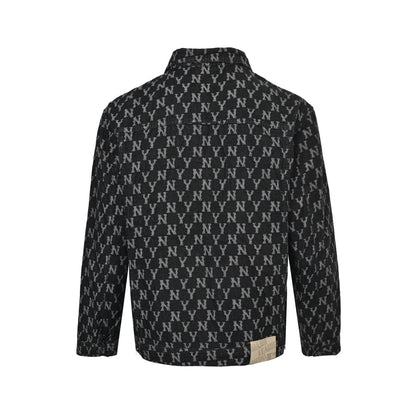 MLВ embroidered logo all over denim shirt jacket