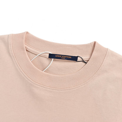 Louis Vuitton 26ss chest leather brand logo short sleeves