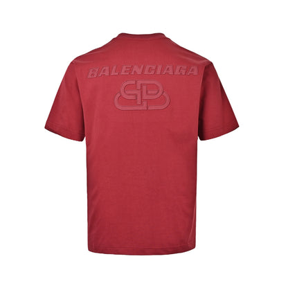 Balenciaga lock letter embroidered logo short sleeves