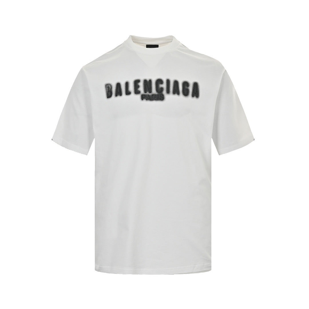 Balenciaga 24ss blurred letter three-dimensional printed short sleeves