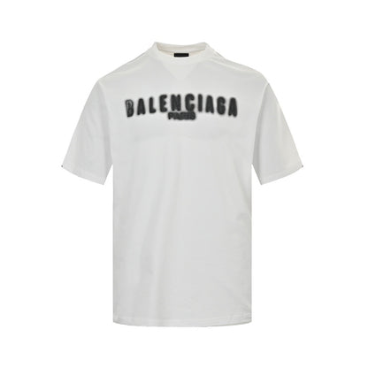 Balenciaga 24ss blurred letter three-dimensional printed short sleeves