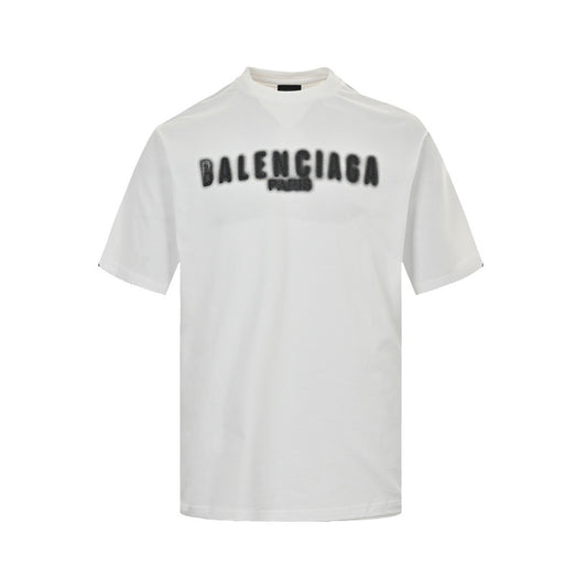 Balenciaga 24ss blurred letter three-dimensional printed short sleeves