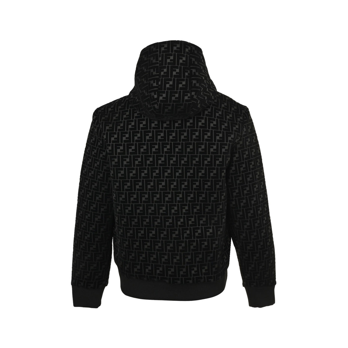 Fendi FF flocked zipper hooded jacket