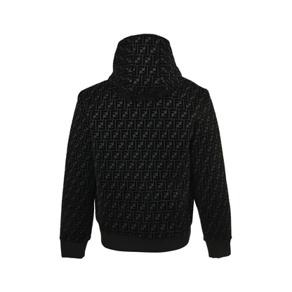 Fendi FF flocked zipper hooded jacket