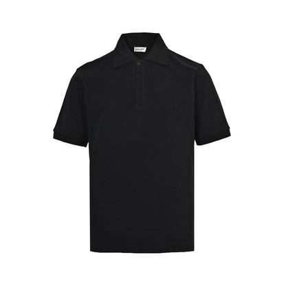 Saint Laurent SLP chest small logo embroidered Polo short sleeves