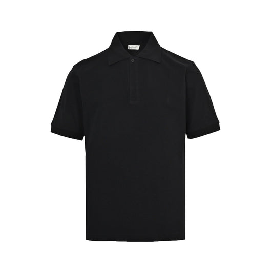 Saint Laurent SLP chest small logo embroidered Polo short sleeves