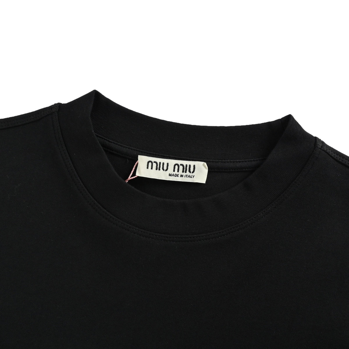 Miu Miu dark pattern woven three-dimensional letter embroidery long-sleeved T-shirt
