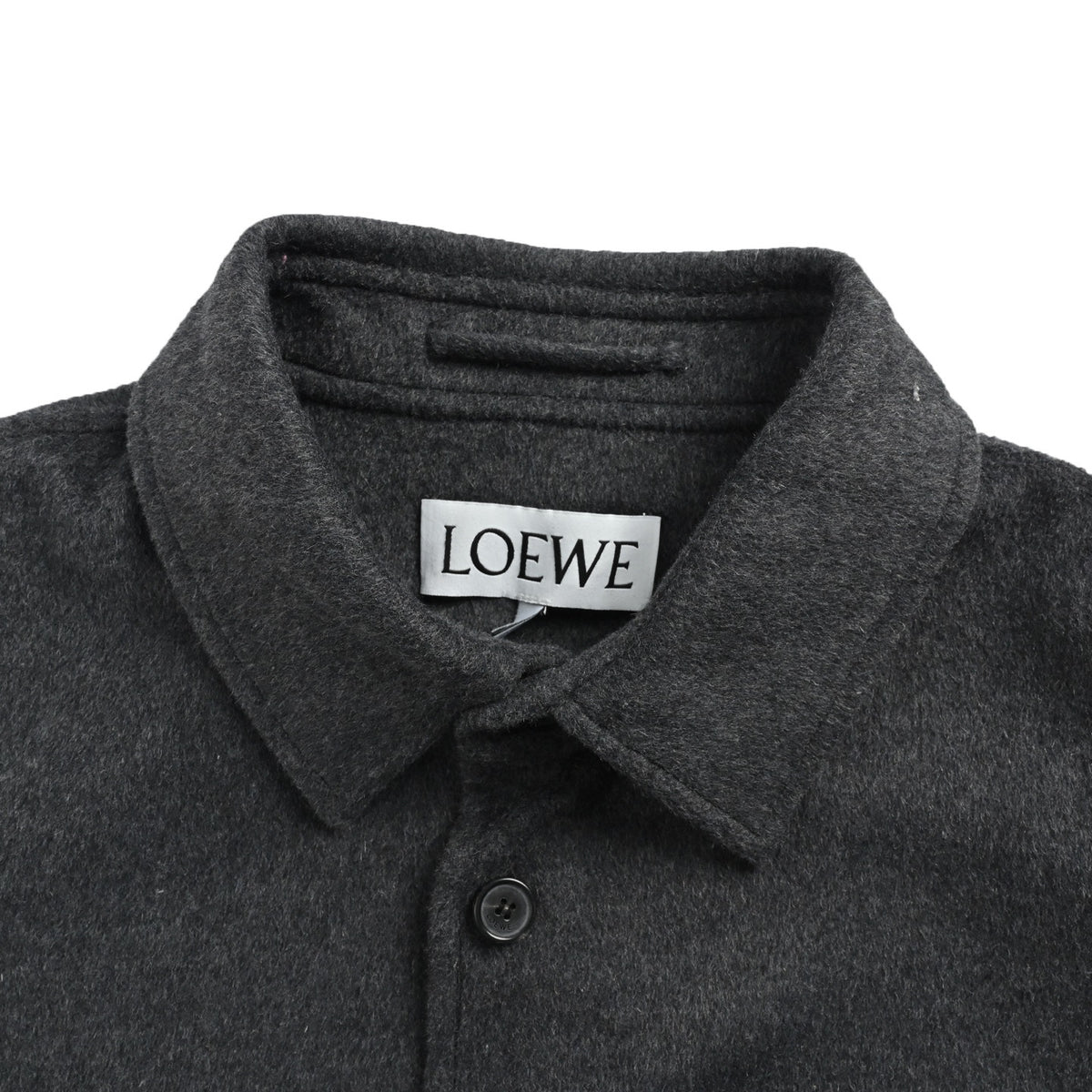 Loewe/Luo Yiwei leather pocket wool coat