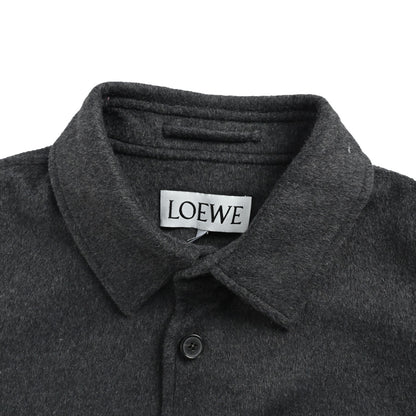Loewe/Luo Yiwei leather pocket wool coat