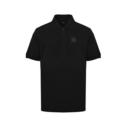 Fendi 25ss hot stamping FF logo Polo short sleeves