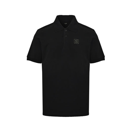 Fendi 25ss hot stamping FF logo Polo short sleeves