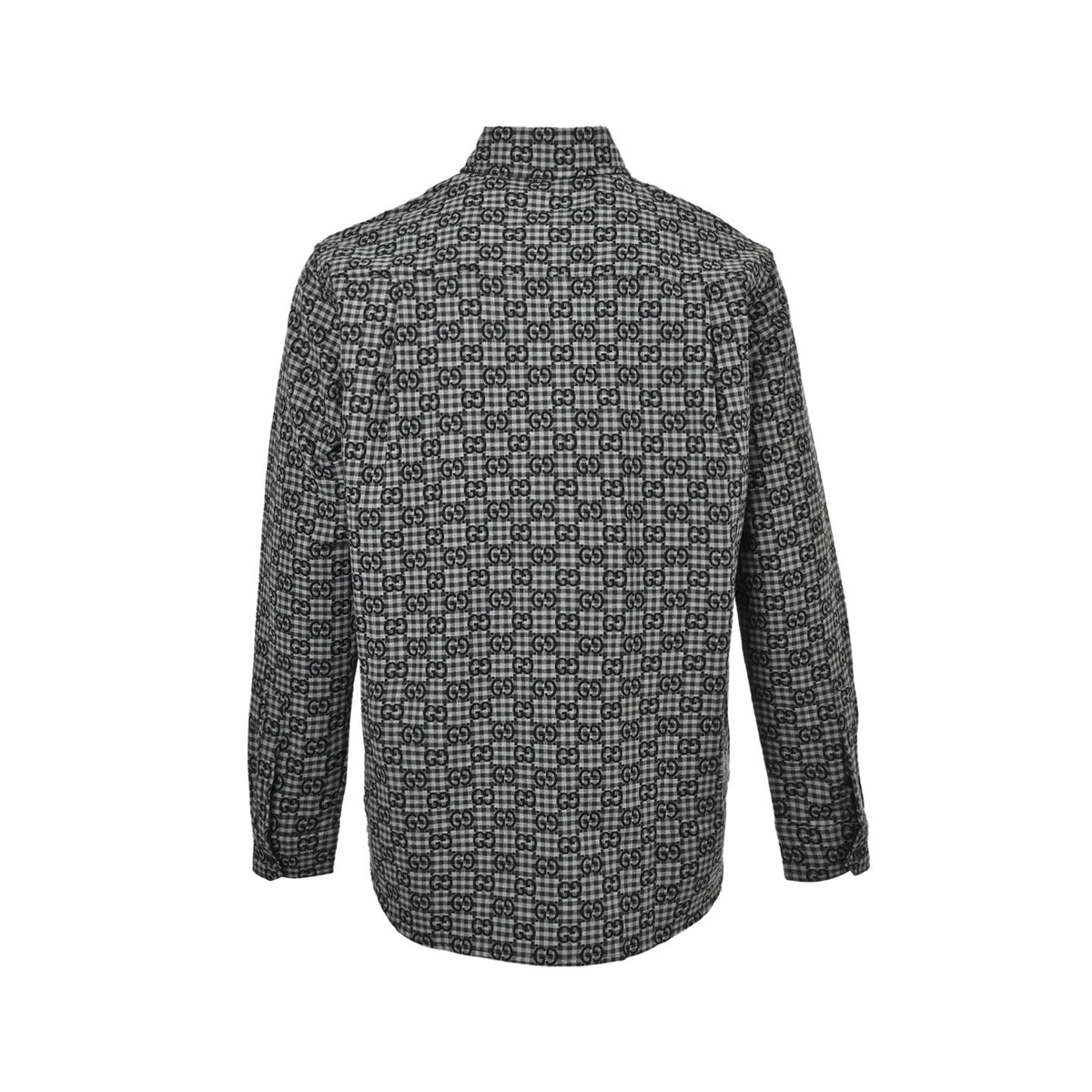 Gucci all-over jacquard plaid long-sleeved shirt