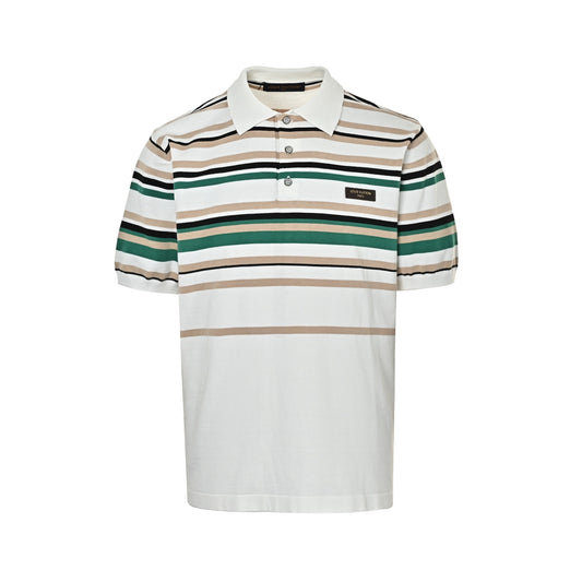 Louis Vuitton leather label striped Polo short sleeves