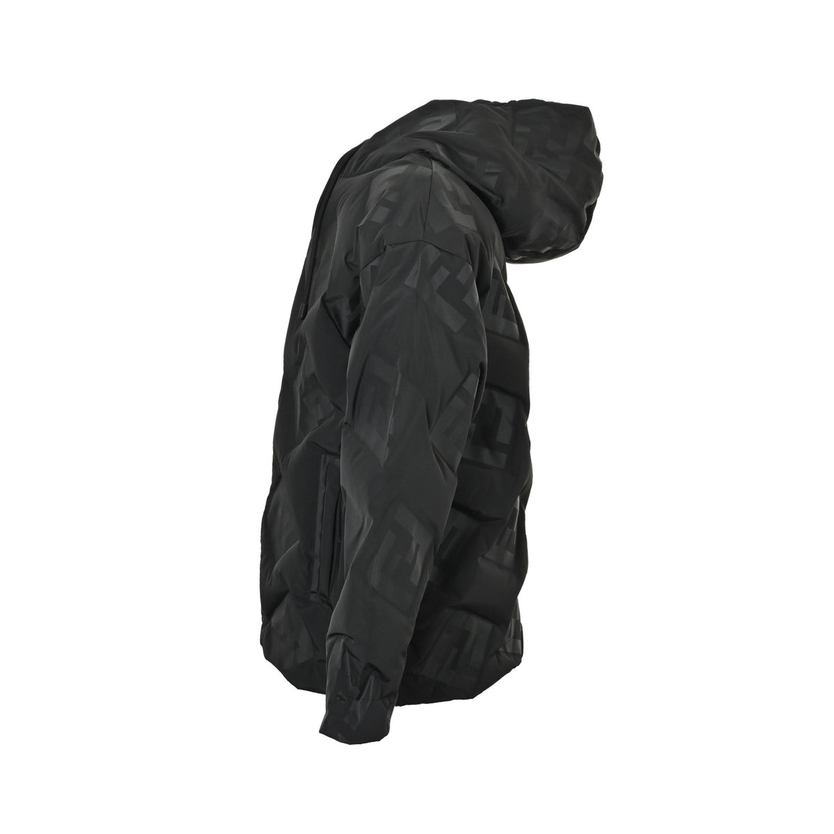 Fendi FF embossed nylon hooded down jacket
