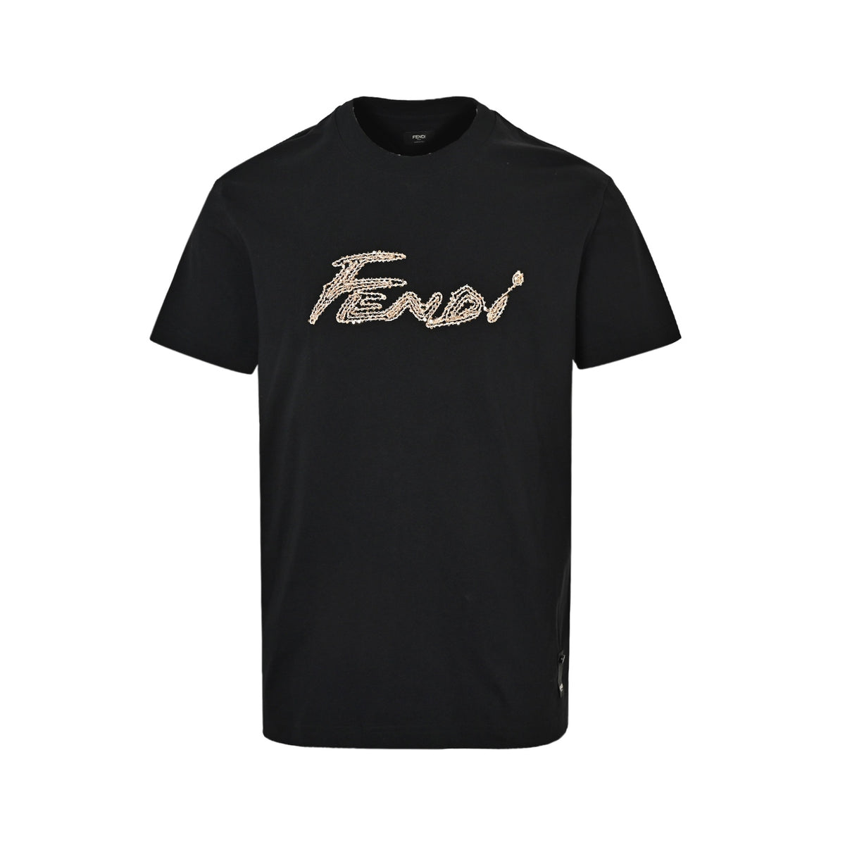 Fendi heavy rose gold sequins rhinestone signature short sleeves