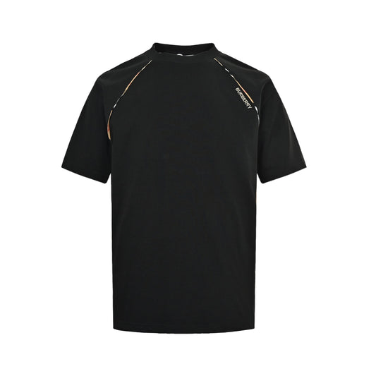 Burberry 26ss side plaid stitching short sleeves