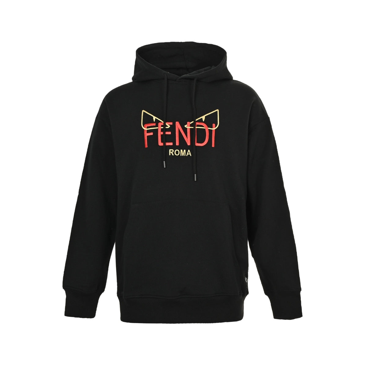 Fendi little monster eyes embroidered logo hooded sweatshirt