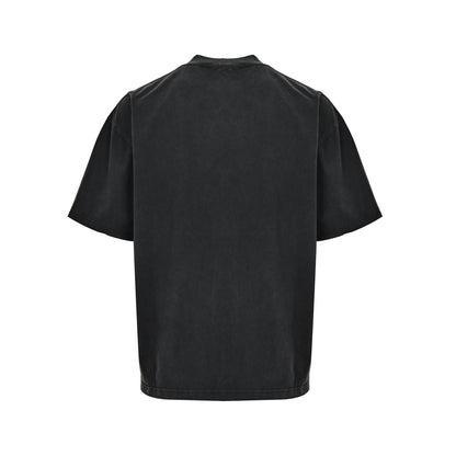We11 Done reverse logo printed washed short sleeves