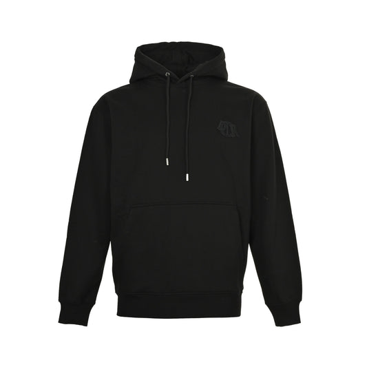 Dior tri-color patch embroidered patch hooded sweatshirt