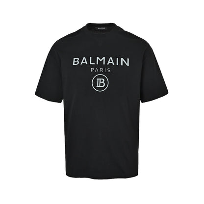 BALMAIN 26ss three-dimensional embossed letter short sleeves