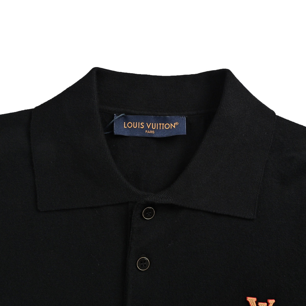 Louis Vuitton logo knitted Polo short sleeves