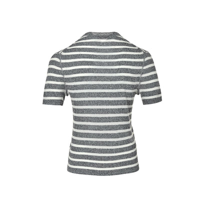 Dior 26ss letter jacquard striped linen knitted short sleeves