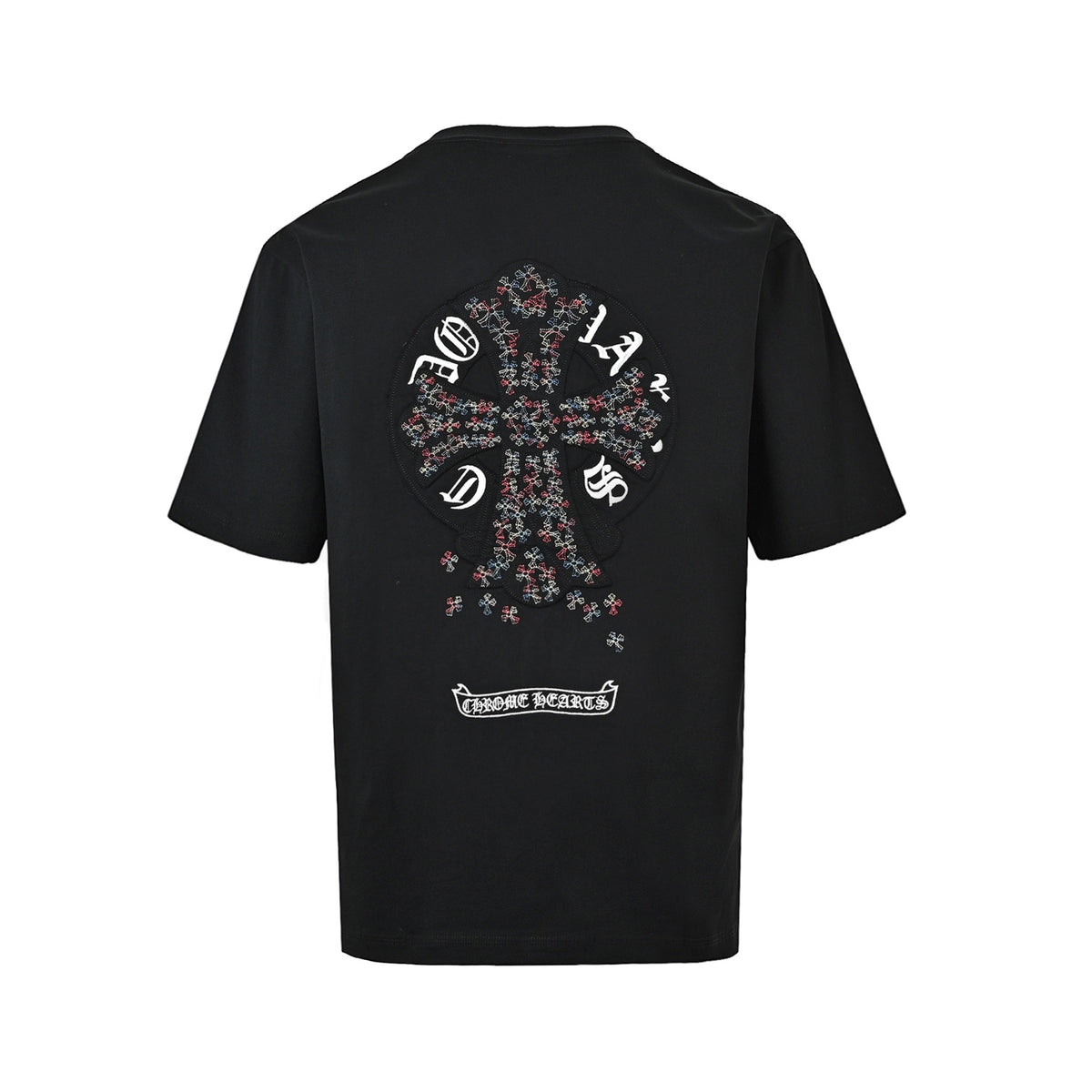 Chrome Hearts Colorful Cross Appliqué Embroidered Short Sleeves