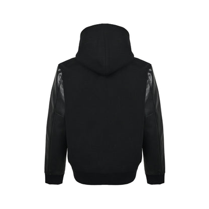 Celine Big C woolen leather sleeve hooded jacket