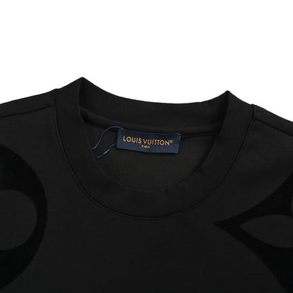 LouisVuitton/Louis Vuitton 25ss large LOGO flocking all-over printed long sleeves
