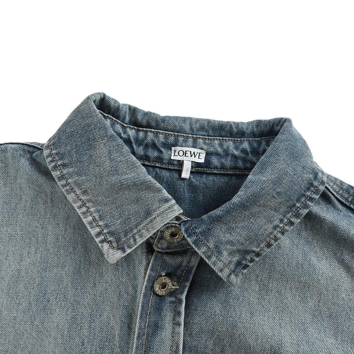 Loewe/Luo Yiwei laser burnt denim shirt jacket