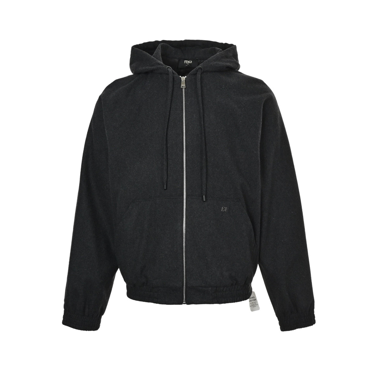 Fendi hardware cashmere zipper hooded jacket