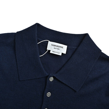 Thom Browne/Thom Brown Tennis racket intarsia knitted Polo short sleeves