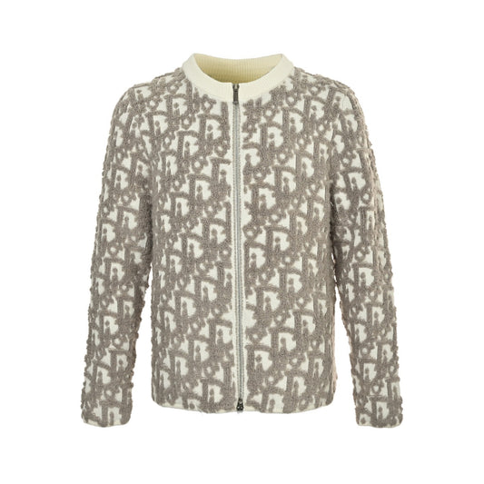 Dior 25Fw presbyopic towel jacquard zipper sweater jacket