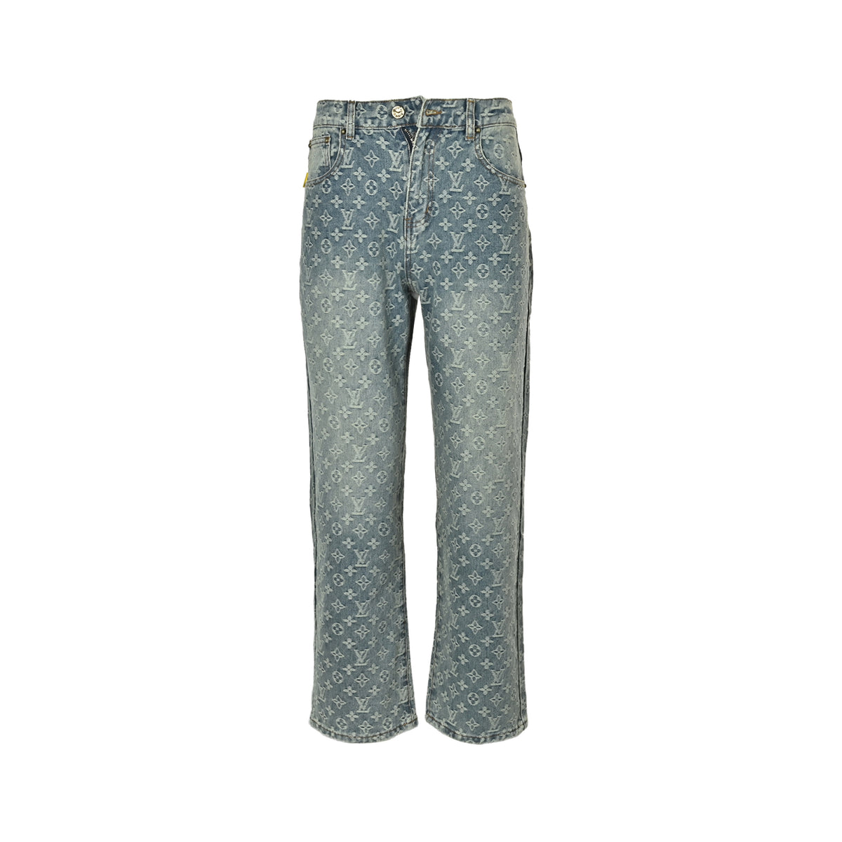 Louis Vuitton old flower all over printed jacquard jeans