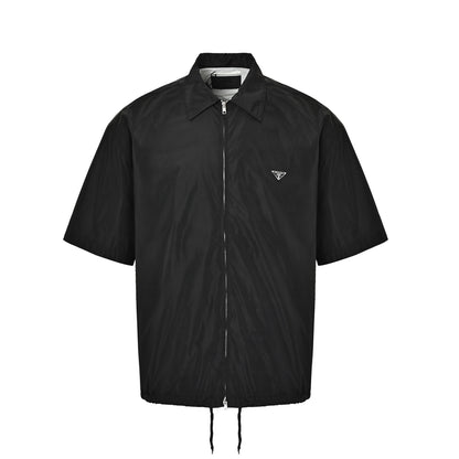 Prada triangle zipper short-sleeved shirt