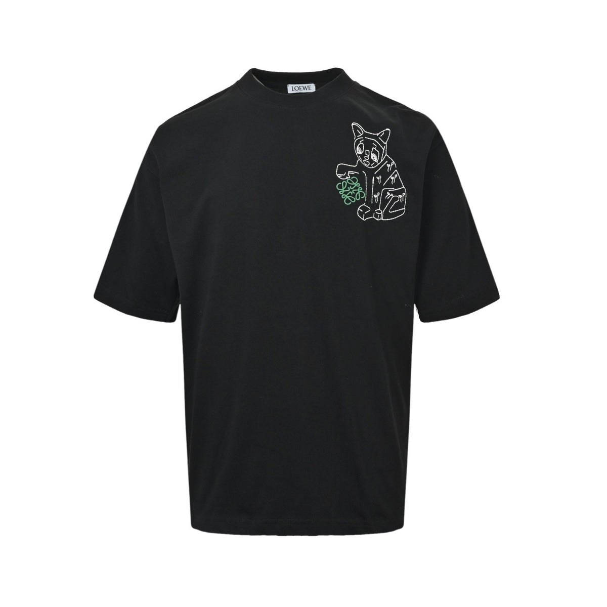 Loewe/Luoyiwei 26ss animal line embroidered short sleeves