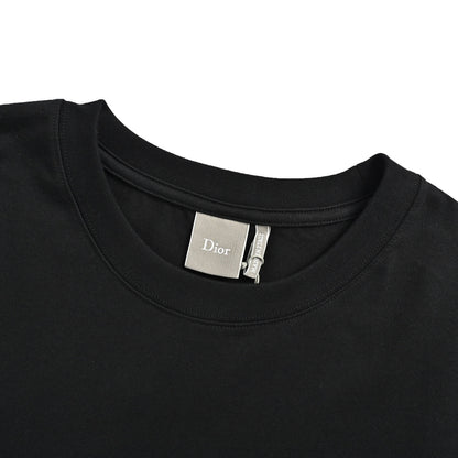 Dior short sleeves with dark letter embroidery on the chest