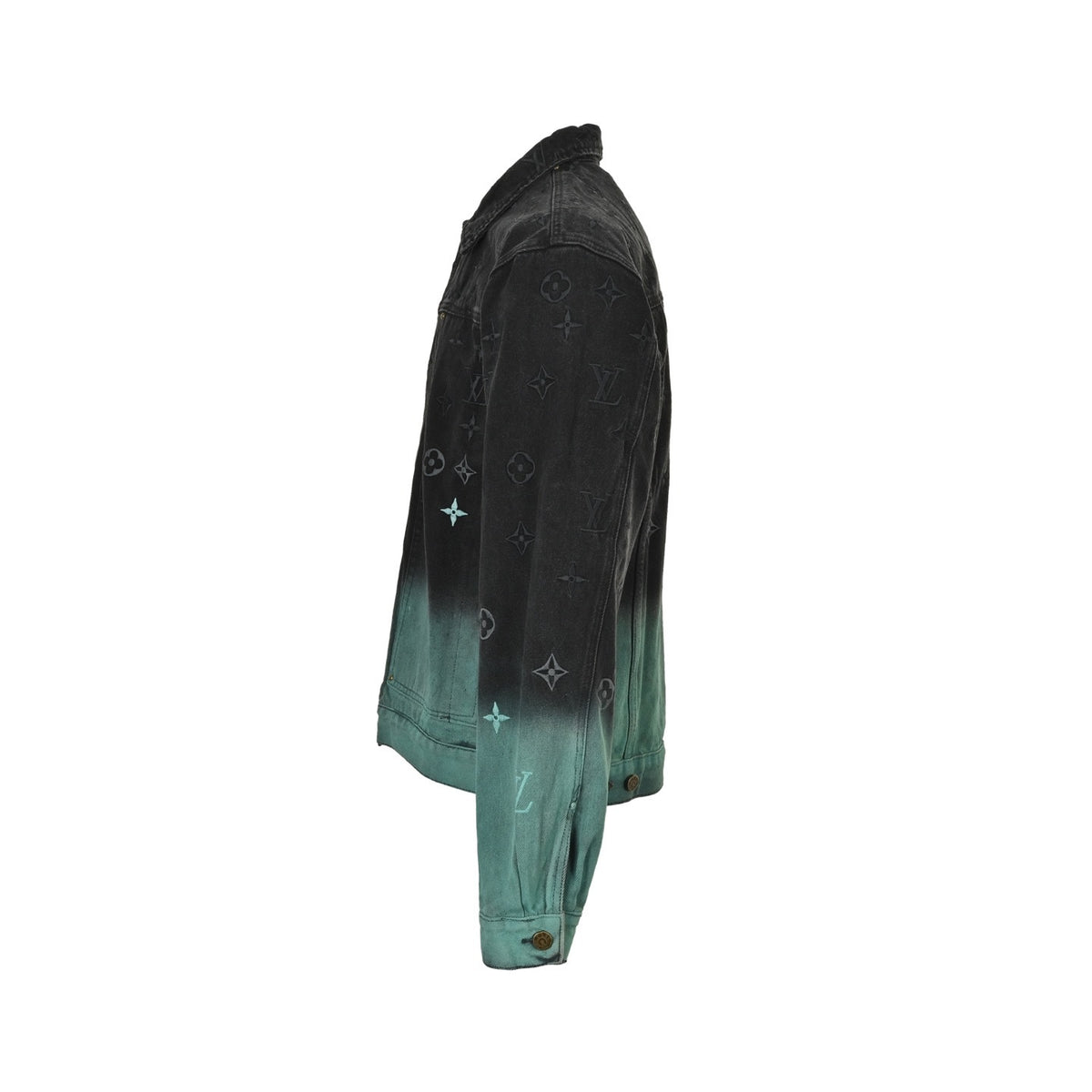 Louis Vuitton 24Fw all-over embroidered old flower gradient washed suit denim jacket