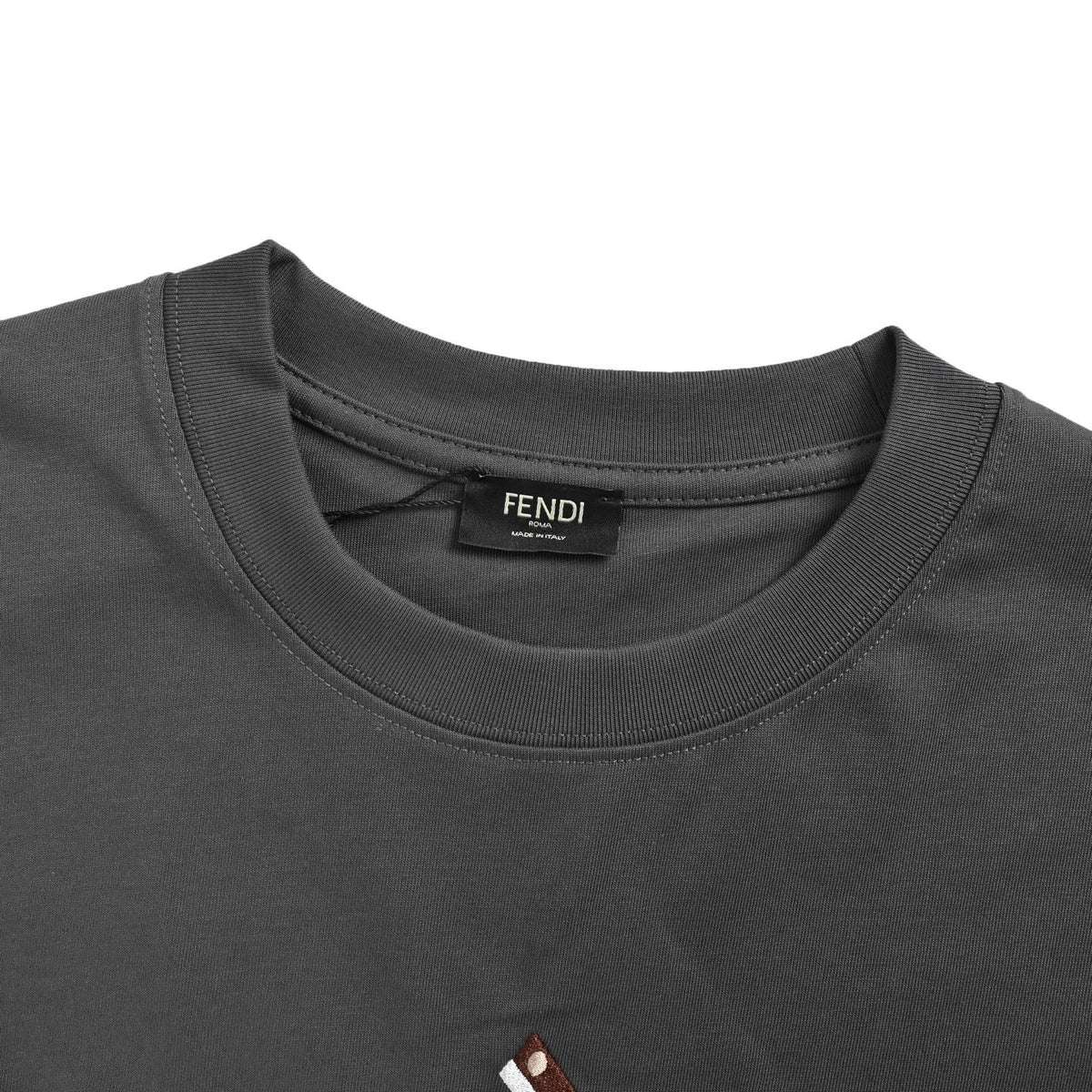 Fendi geometric letter embroidered short sleeves
