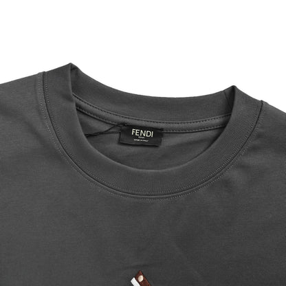 Fendi geometric letter embroidered short sleeves