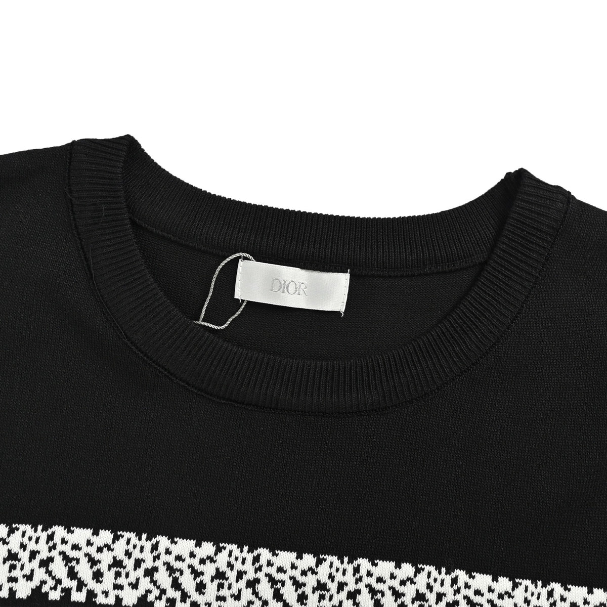 Dior letter jacquard knitted short sleeves on the chest