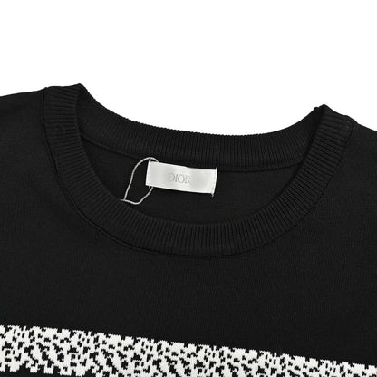 Dior letter jacquard knitted short sleeves on the chest