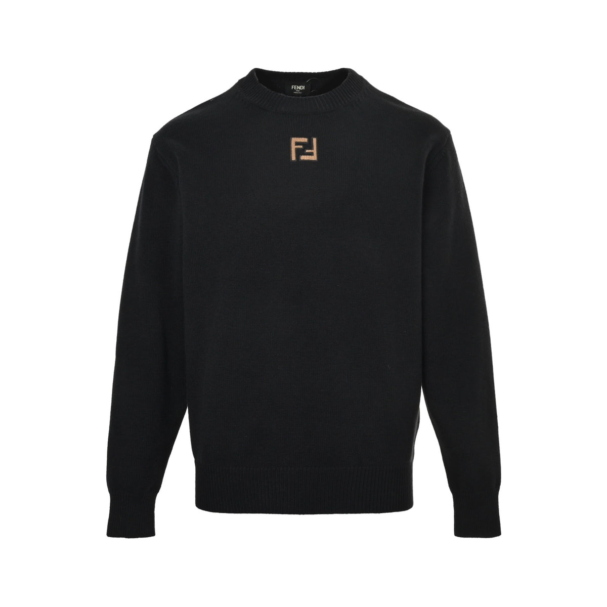Fendi double F velvet embroidered crew neck sweater