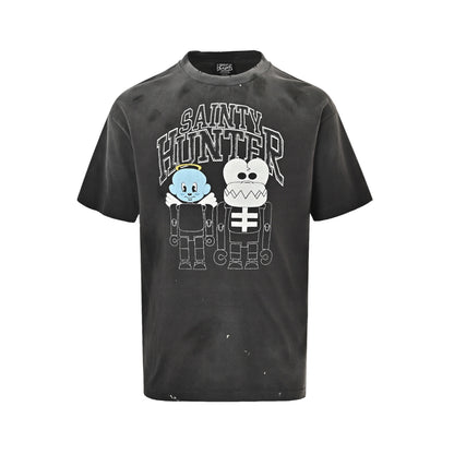 SAINT MICHAEL skull cherub print short sleeves