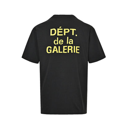 GALLERY DEPT mottled yellow French print short sleeves on the front and back