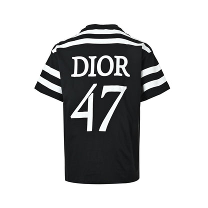 Dior 47 letter stripe printed short sleeves