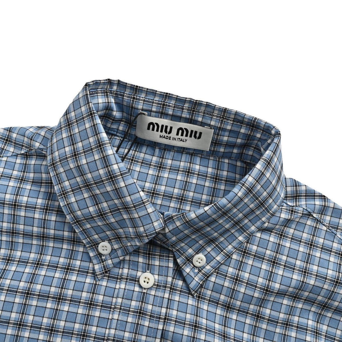 Miu Miu embroidered small label plaid shirt