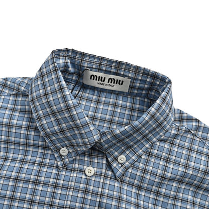Miu Miu embroidered small label plaid shirt