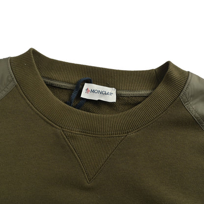 Moncler/muzzled patchwork sleeve pockets and round neck sweatshirt