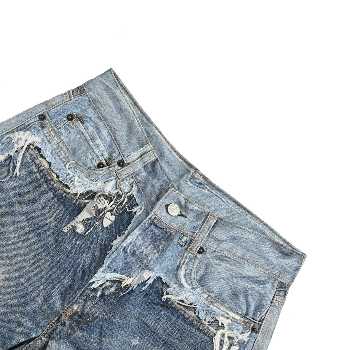 Acne Studios trompe l'oeil print dyed distressed jeans